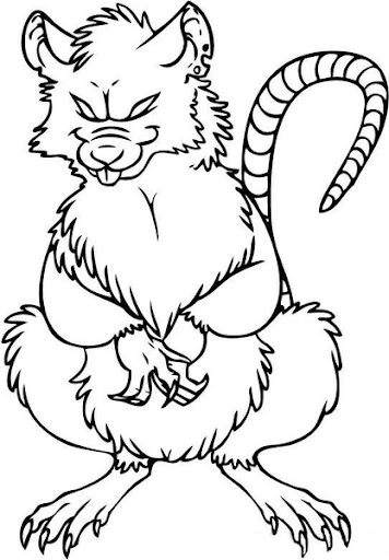 Angry rat coloring book